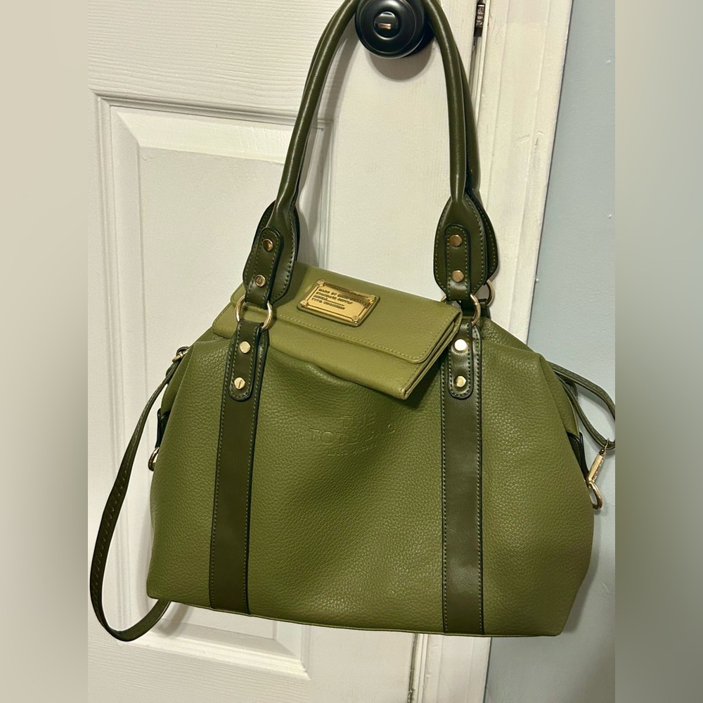 Marc Jacobs Olive and Sage Leather Tote